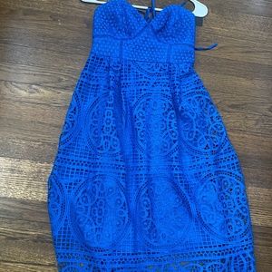 Royal Blue Crochet Lace MIDI Dress- Lulu’s